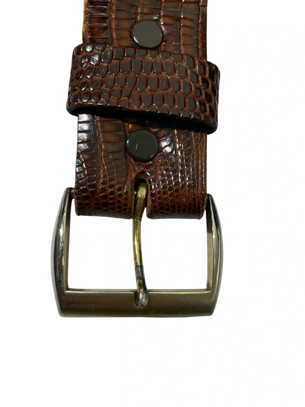 VINTAGE GENUINE LIZARD Brown Men's Sz 34 Western Belt Leather Southwestern